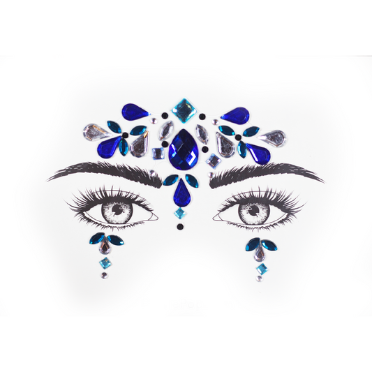 Ice Queen - Crystal Blue Face Jewels