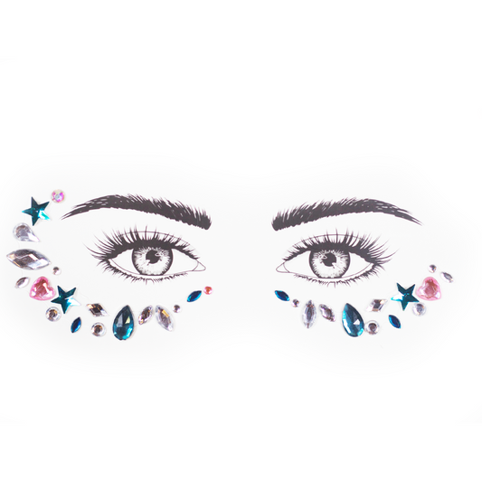 Lickety Split - Pink and Blue Face Jewels